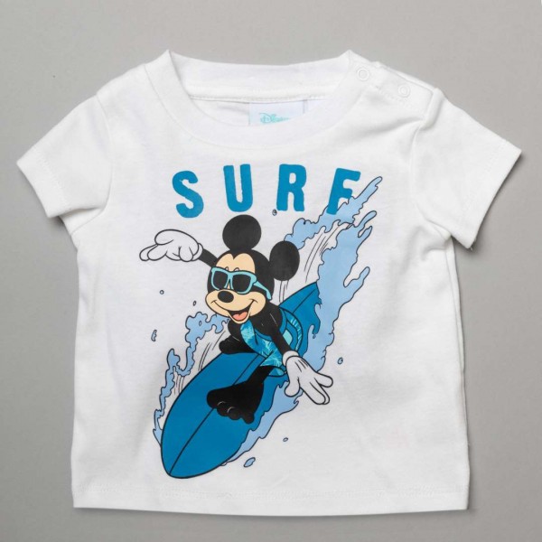 Σετ 3 τεμάχια, T-shirt, Sorts, Σαλιάρα, Mickey Mouse Surfing, από 100% Βαμβάκι