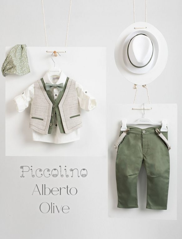 Βαπτιστικό κοστούμι Piccolino Alberto σε χρώμα Olive
