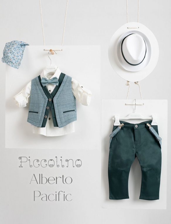 Christening suit Piccolino Alberto in Pacific color