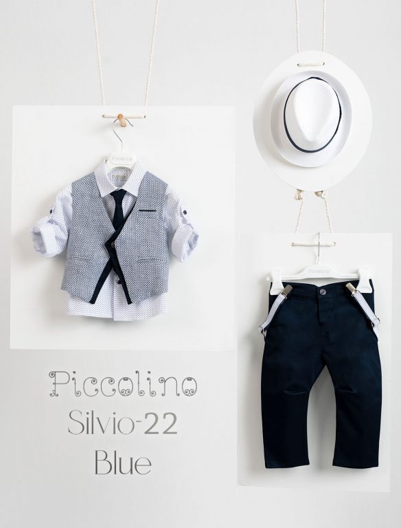 Βαπτιστικό κοστούμι Piccolino Silvio-22 σε χρώμα Blue