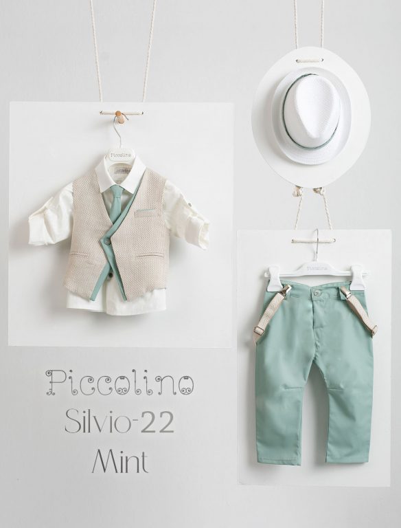 Christening suit Piccolino Silvio-22 in Mint color