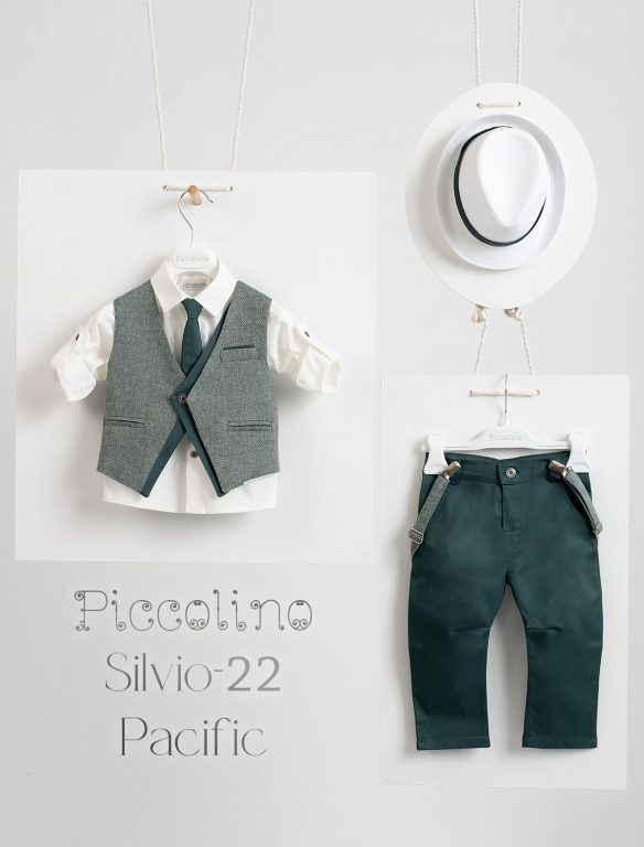 Christening suit Piccolino Silvio-22 in pacific color