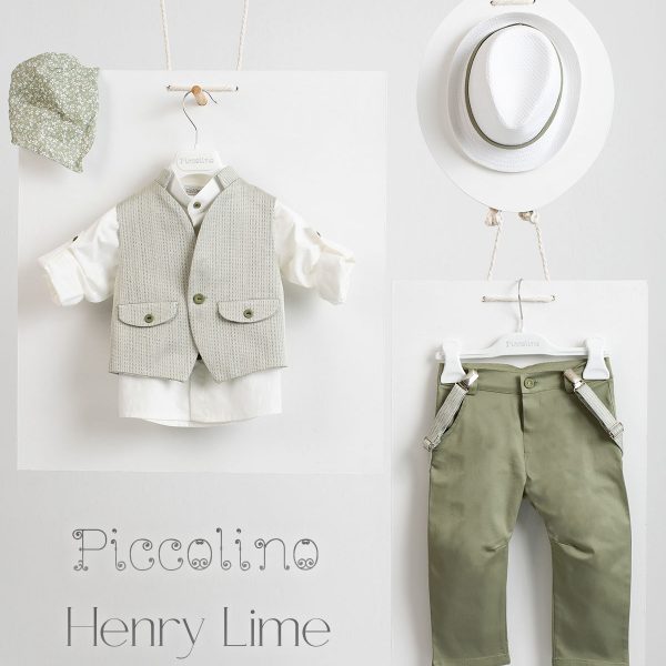 Piccolino Henry christening suit in Lime color