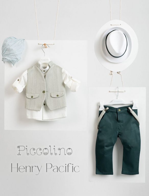 Christening suit Piccolino Henry in Pacific color