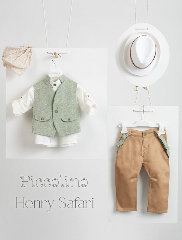 Piccolino Henry christening suit in Safari color