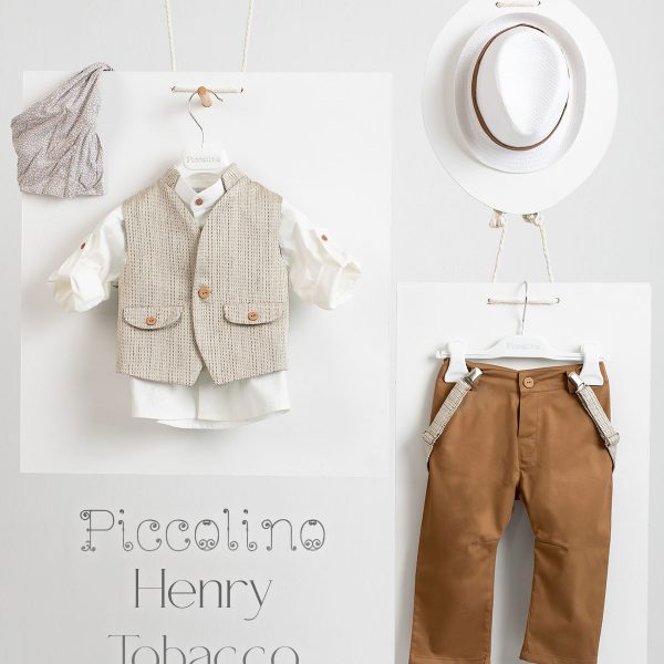 Βαπτιστικό κοστούμι Piccolino Henry σε χρώμα Tobacco