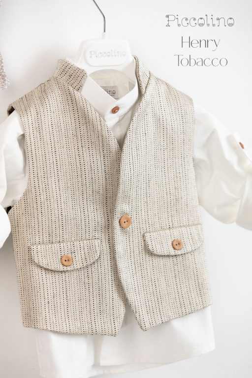 Piccolino Henry christening suit in Tobacco color