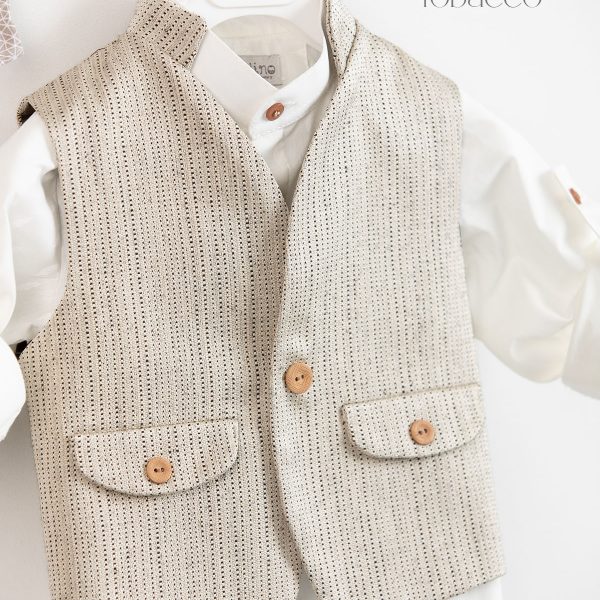 Piccolino Henry christening suit in Tobacco color
