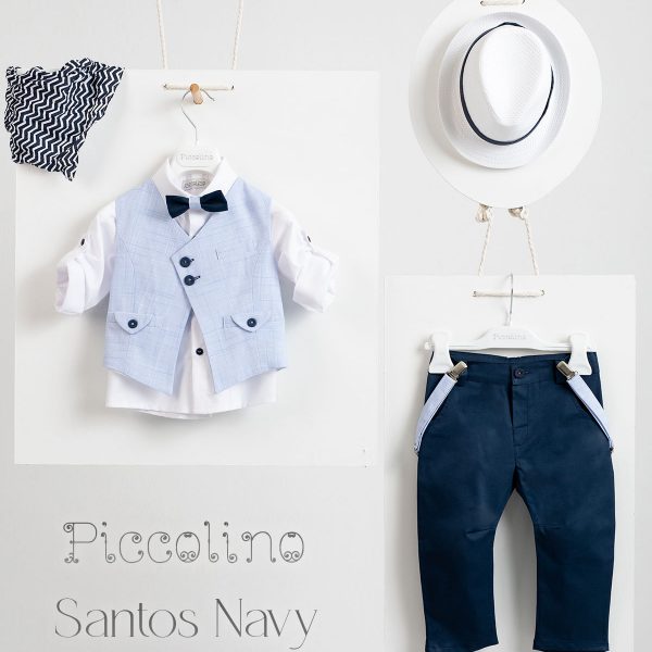Christening suit Piccolino Santos in Navy color