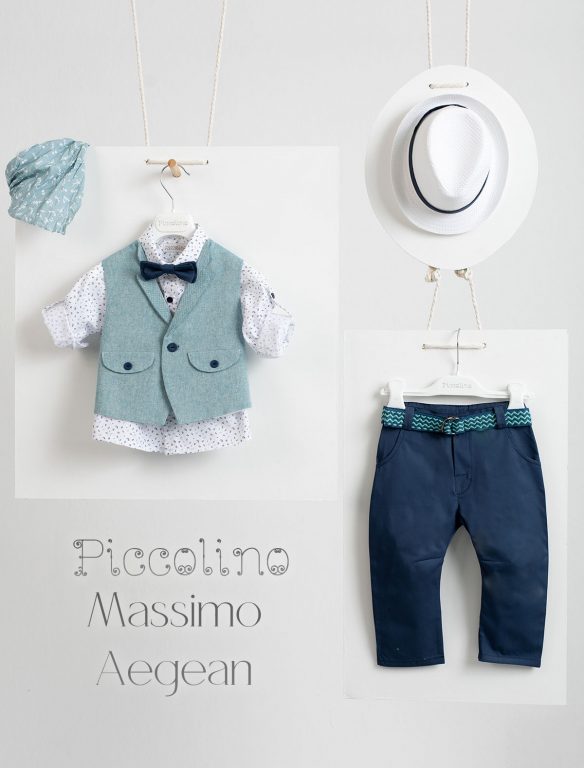 Christening suit Piccolino Massimo in Aegean color