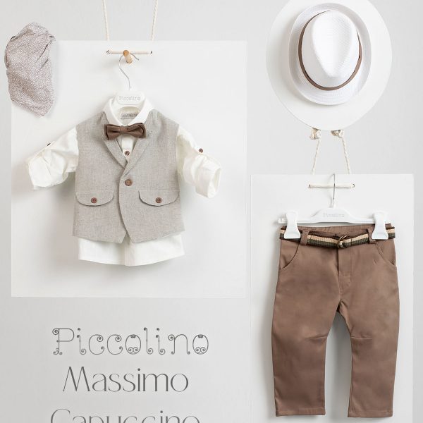 Piccolino Alberto christening suit in Olive color