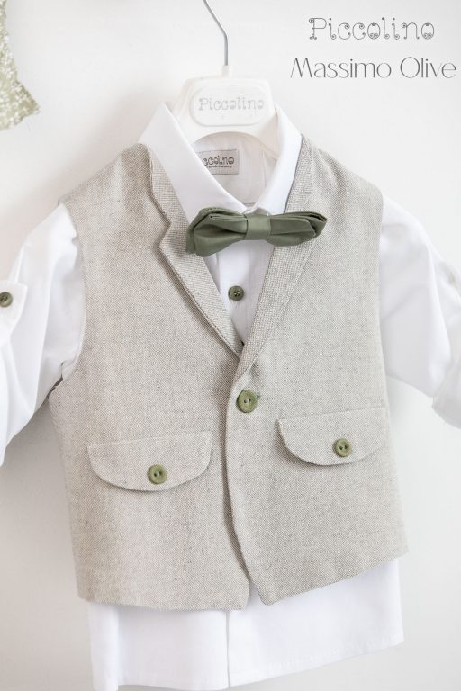 Christening suit Piccolino Massimo in Olive color