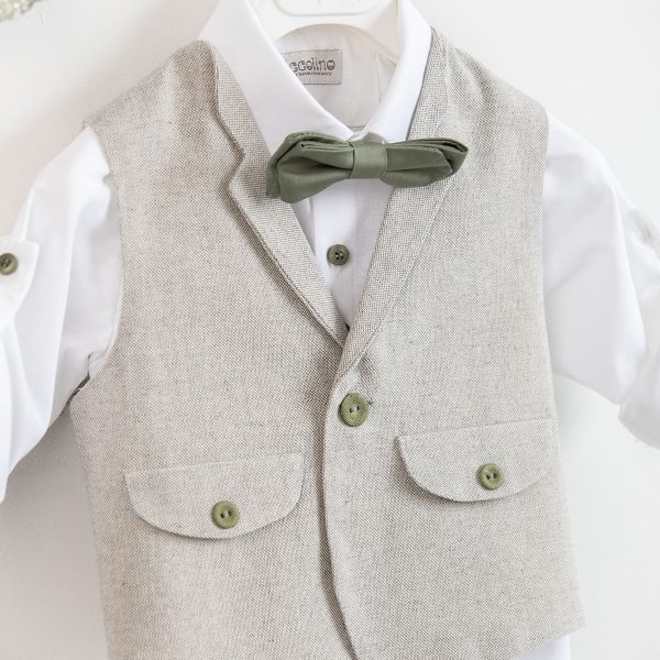 Christening suit Piccolino Massimo in Olive color