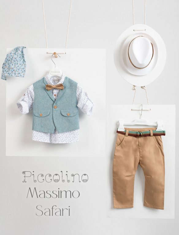 Piccolino Massimo christening suit in Safari color