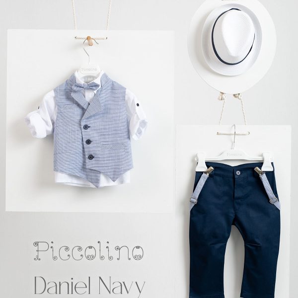 Piccolino Daniel christening suit in Navy color