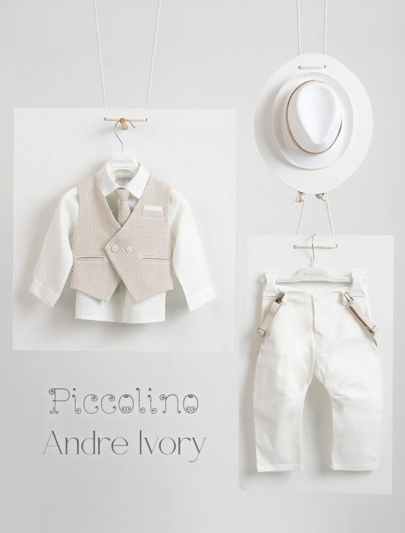 Christening suit Piccolino Andre in Ivory color