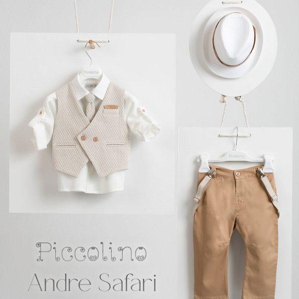 Piccolino Andre christening suit in Safari color
