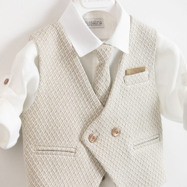 Piccolino Andre christening suit in Sahara color