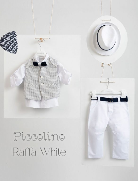 Βαπτιστικό κοστούμι Piccolino Raffa σε χρώμα White