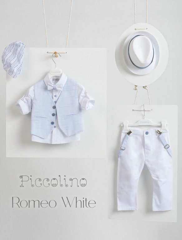 Christening suit Piccolino Romeo in White color