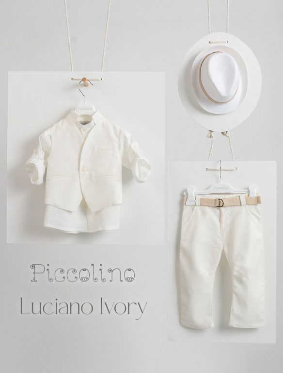 Βαπτιστικό κοστούμι Piccolino Luciano σε χρώμα Ivory