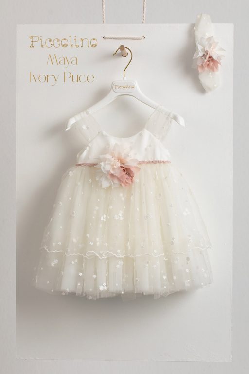 Baptismal dress Piccolino Maya Ivory-Puce