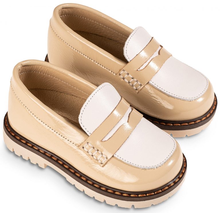 Τρίχρωμο  Loafer EXC5256 Μπεζ Λευκό